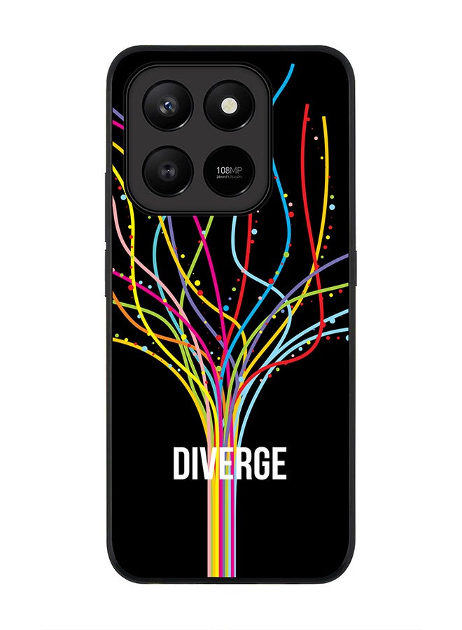 Stylizedd For Honor X7d 4G / X7d 5G / 400 Smart Case,Slim fit Camera Protection, Shockproof Thin Phone cover  - Diverge (Black) - Image 1